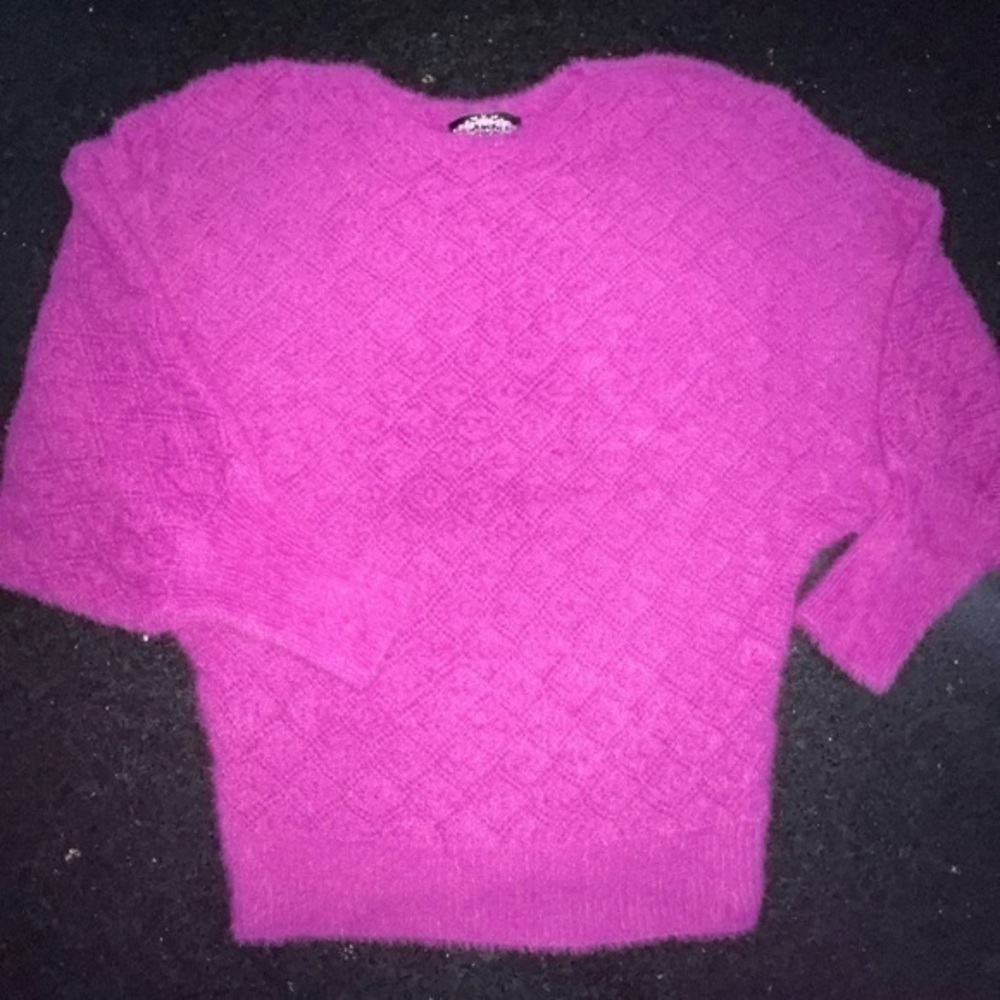Anthropologie Fuchsia Crew Neck Sweater